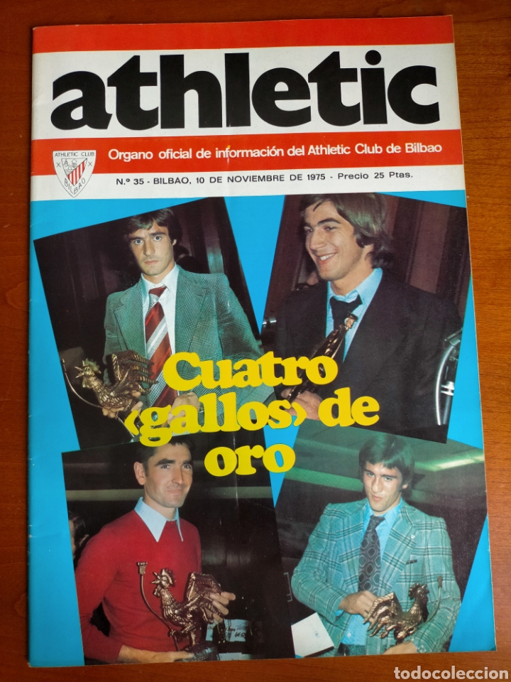 Collectionnisme sportif: N&deg; 35 de la Revista ATHLETIC de 1975. Incluye P&oacute;ster de Irureta. Athletic Club de Bilbao