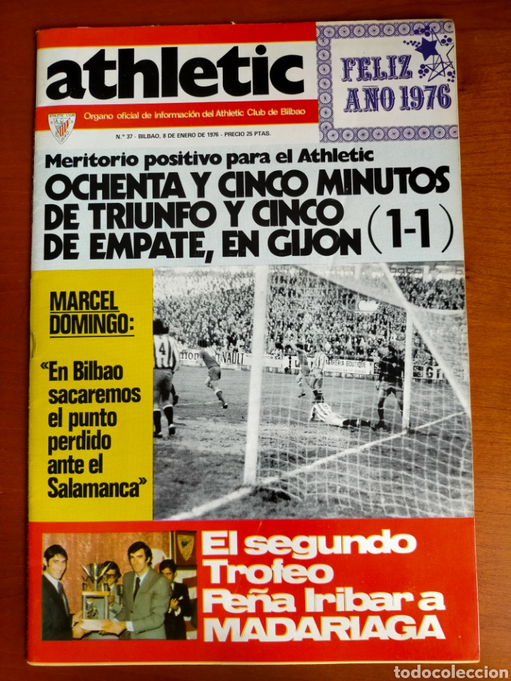 Sammelleidenschaft Sport: N&deg; 37 de la Revista ATHLETIC de 1976. Incluye P&oacute;ster con caricatura de Lasa. Athletic Club de Bilbao