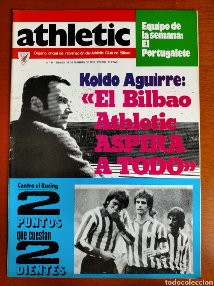 Sports collectibles: N&deg; 44 de la Revista ATHLETIC de 1976. Incluye P&oacute;ster. Athletic Club de Bilbao