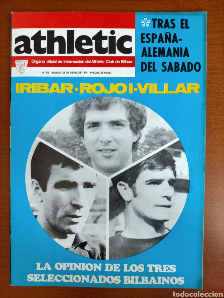 Coleccionismo deportivo: N&deg; 53 de la Revista ATHLETIC de 1976. Incluye P&oacute;ster. Athletic Club de Bilbao