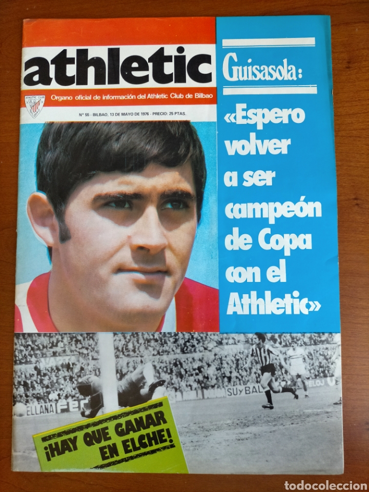 Coleccionismo deportivo: N&deg; 55 de la Revista ATHLETIC de 1976. Incluye P&oacute;ster de Cecilio Ibarreche. Athletic Club de Bilbao