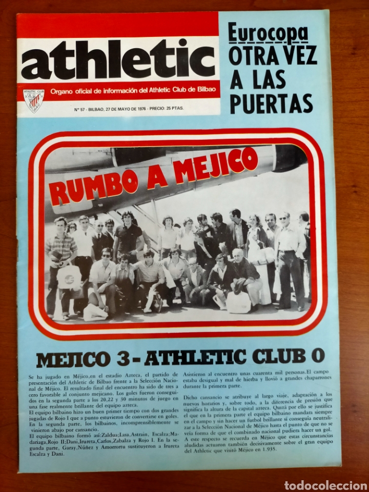 Sports collectibles: N&deg; 57 de la Revista ATHLETIC de 1976. Incluye P&oacute;ster de Amorrortu. Athletic Club de Bilbao.