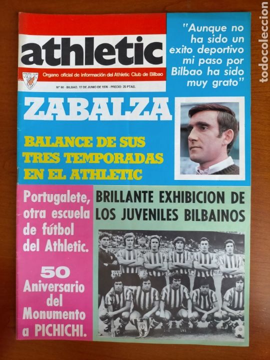 Sports collectibles: N&deg; 60 de la Revista ATHLETIC de 1976. Incluye P&oacute;ster de IRIBAR. Athletic Club de Bilbao