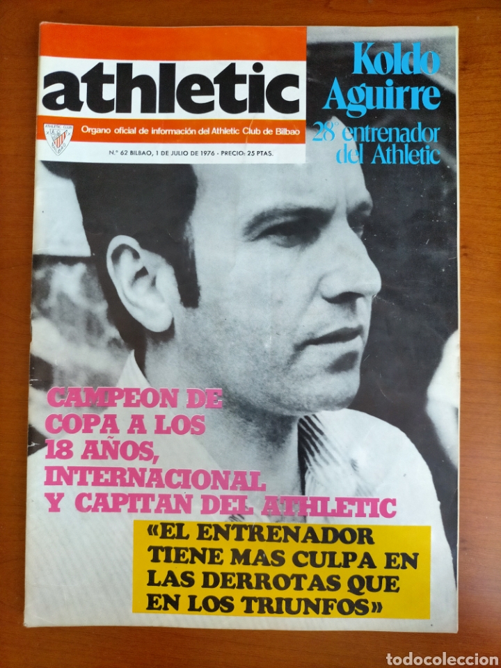 Collectionnisme sportif: N&deg; 62 de la Revista ATHLETIC de 1976. Incluye P&oacute;ster de Rojo II. Athletic Club de Bilbao