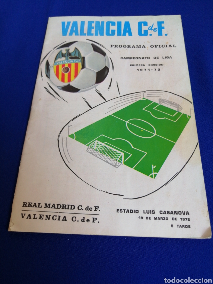 Coleccionismo deportivo: VALENCIA CF-REAL MADRID C. F. PROGRAMA OFICIAL 1971-72,(CONTIENE PUBLICIDAD CERVEZA &Aacute;GUILA IMPERIAL)