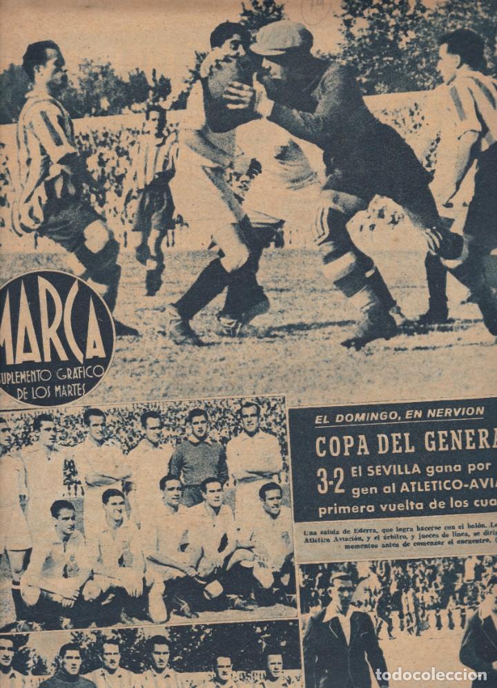 Coleccionismo deportivo: Marca Sevilla vence al Atletico Aviaci&oacute;n y el Valencia gana al Sabadell el S.E.U. Madrid gano hockey
