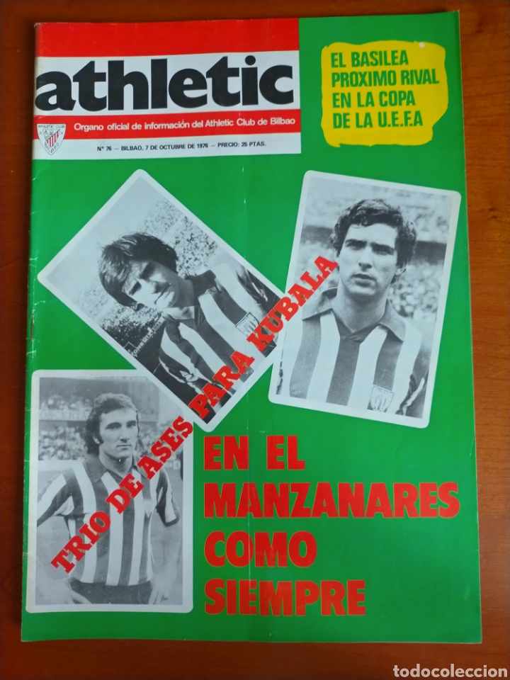Collectionnisme sportif: N&deg; 76 Revista ATHLETIC de 1976. Incluye P&oacute;ster de IRIONDO. Athletic Club de Bilbao