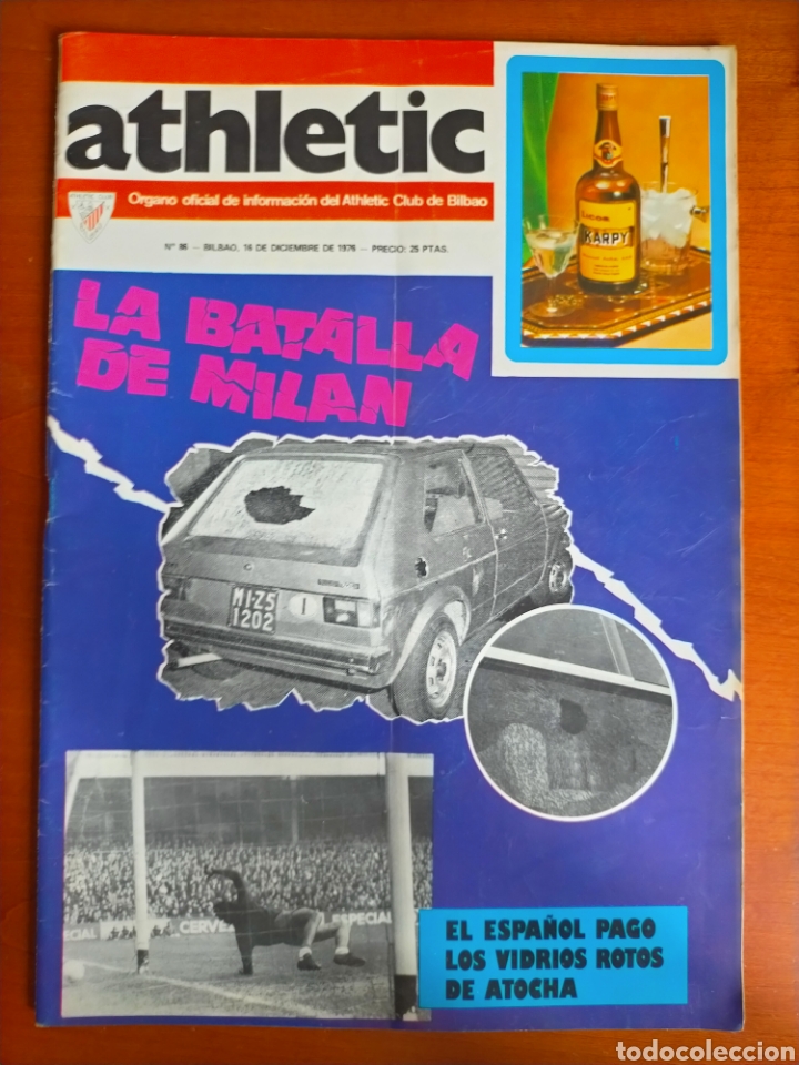 Collectionnisme sportif: N&deg; 86 de la Revista ATHLETIC de 1976. Incluye P&oacute;ster. La Batalla de Milan