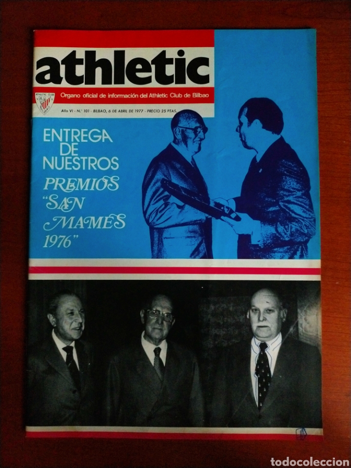 Sports collectibles: N&deg; 101 Revista ATHLETIC de 1977. Athletic - Valencia. Athletic Club de Bilbao