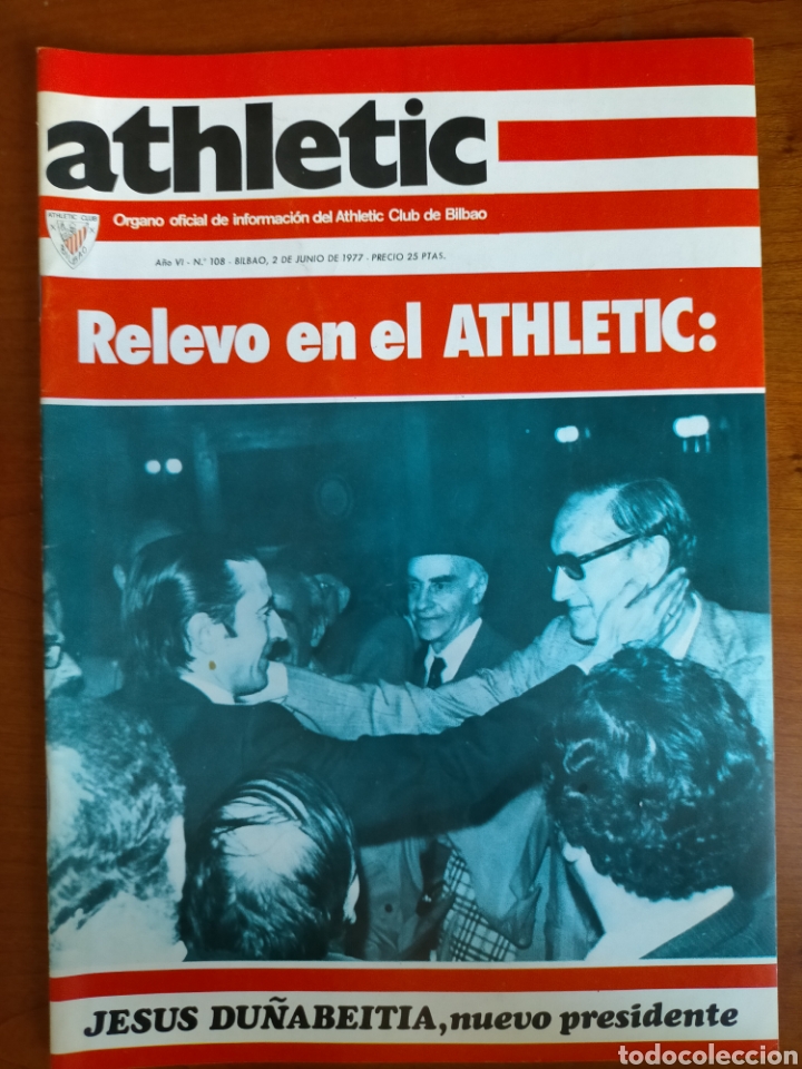Sports collectibles: N&deg; 108 Revista ATHLETIC de 1977. Relevo en el Athletic. Athletic Club de Bilbao