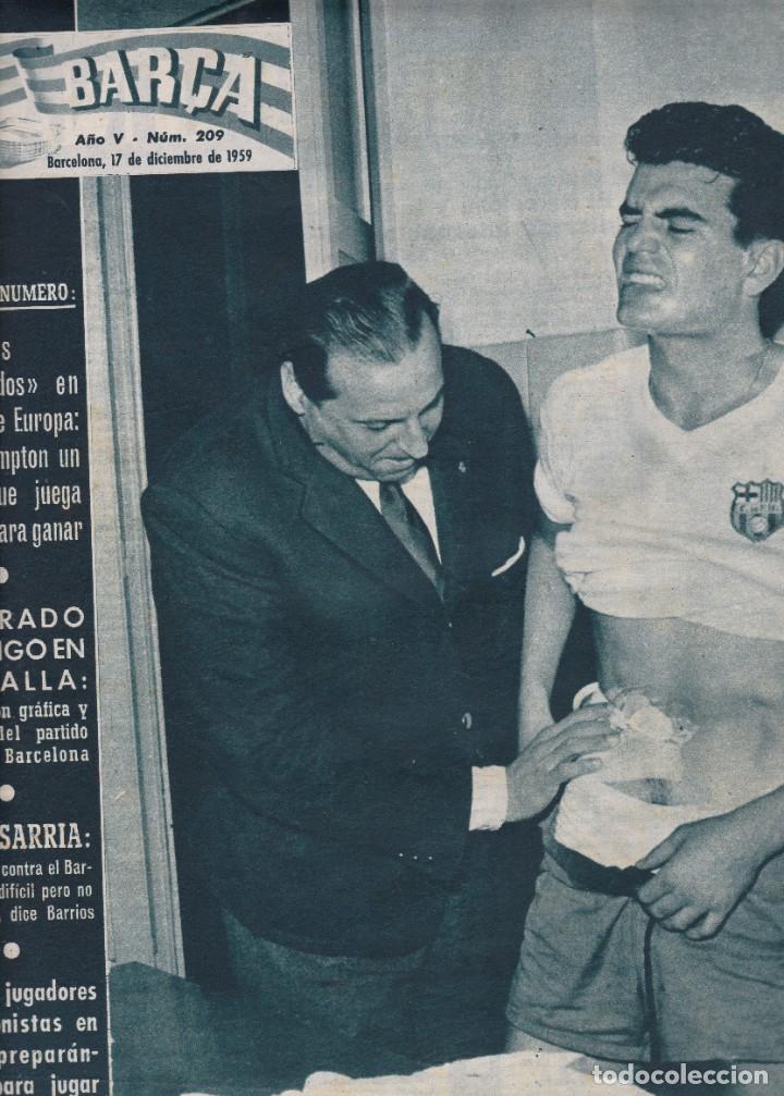 Coleccionismo deportivo: Bar&ccedil;a a&ntilde;o V n&ordm; 209 Barcelona 17/12/59 Belgrado se vengo en Mestalla Valencia