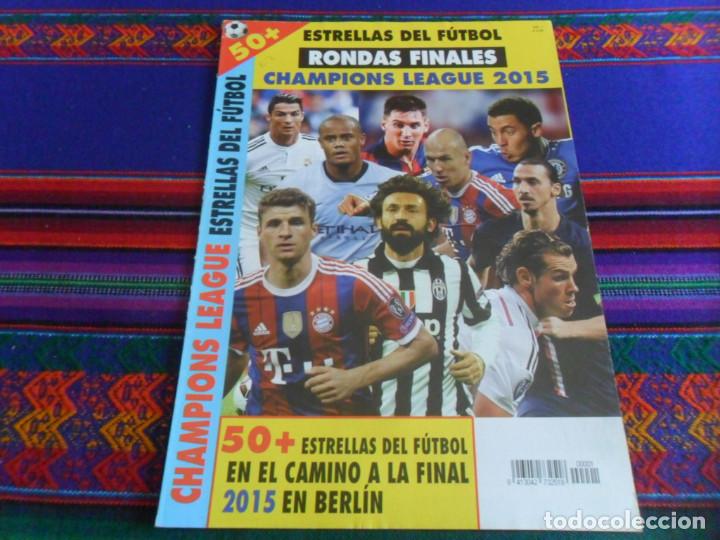 Coleccionismo deportivo: CHAMPIONS LEAGUE 2015, 50 ESTRELLAS DEL F&Uacute;TBOL, MESSI CRISTIANO RONALDO RONDAS FINALES N&ordm; 1.