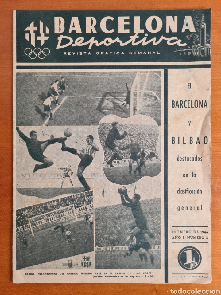 Colecionismo desportivo: Revista Barcelona Deportiva n&uacute;m. 3 a&ntilde;o 1946 FC Barcelona vs Atl&eacute;tico Aviaci&oacute;n Las Corts F&uacute;tbol Bar&ccedil;a