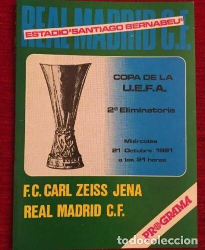 Sammelleidenschaft Sport: PROGRAMA OFICIAL Real Madrid Carl Zeiss Jena UEFA Cup 1981 1982