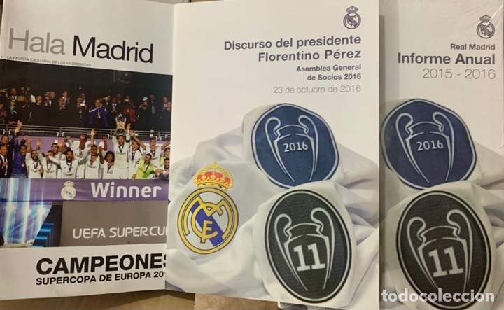 Coleccionismo deportivo: INFORME ANUAL PRECINTADO REAL MADRID 2015 - 2016 + DISCURSO FLORENTINO REVISTA HALA MADRID CAMPEONES