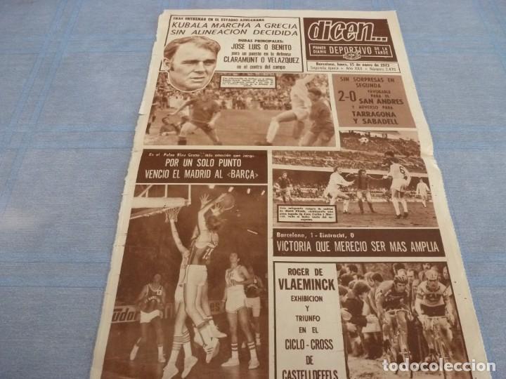 Collezionismo sportivo: PORTADA DICEN (15-1-73) AMISTOSO EN CAMP NOU BAR&Ccedil;A 1 EINTRACHT FRANKFURT 0