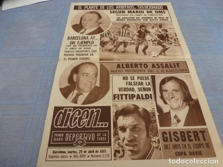 Collezionismo sportivo: PORTADA DICEN (29-4-75) EL BAR&Ccedil;A AT. UN EJEMPLO A SEGUIR