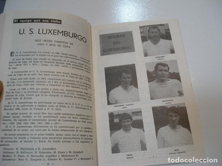 Coleccionismo deportivo: PROGRAMA OFICIAL COPA DE EUROPA 1971 1972 VALENCIA CF US LUXEMBURGO U S 19 AGOSTO - Foto 8 - 304501813