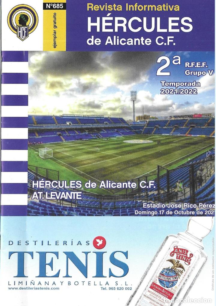 Sports collectibles: REVISTA HERCULES N&ordm;685. H&Eacute;RCULES DE ALICANTE-AT. LEVANTE 17-10-2021