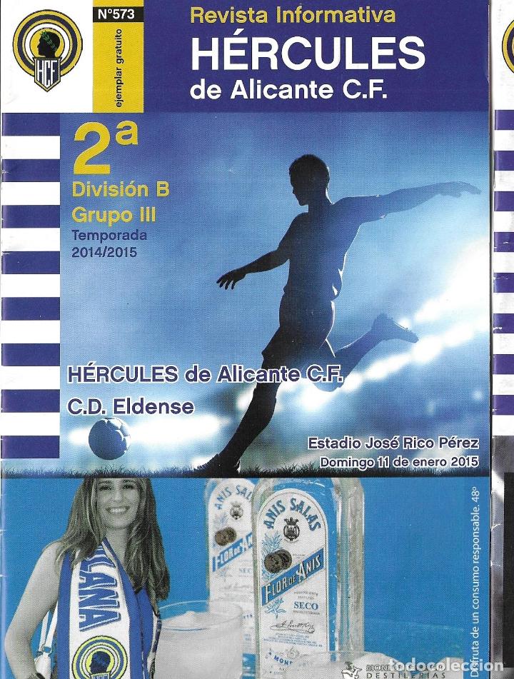 Sports collectibles: REVISTA HERCULES N&ordm;573. H&Eacute;RCULES DE ALICANTE-C.D. ELDENSE 11-01-2015