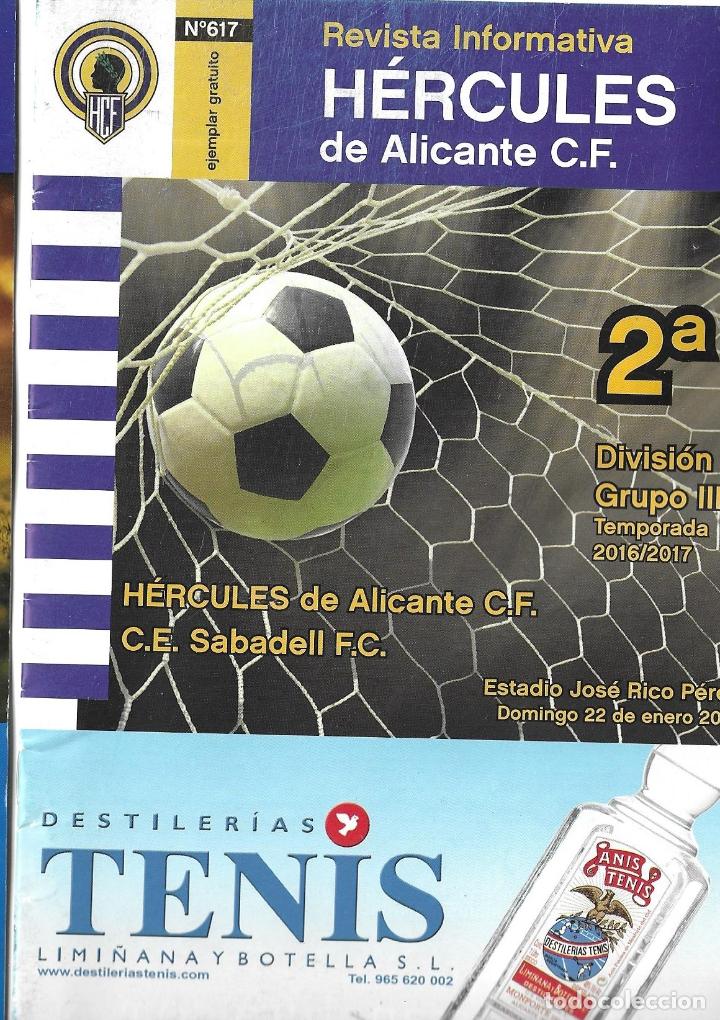 Sports collectibles: REVISTA HERCULES N&ordm;617. H&Eacute;RCULES DE ALICANTE-C.E SABADELL 22-01-2017