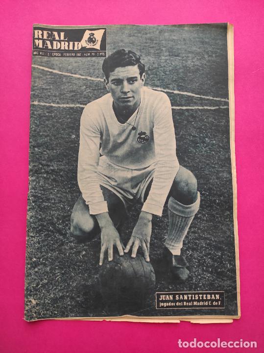Coleccionismo deportivo: BOLETIN REVISTA OFICIAL REAL MADRID 1957 N&ordm; 79 GENTO-MARIANO HERRERO-SANTISTEBAN-MANCHESTER UNITED