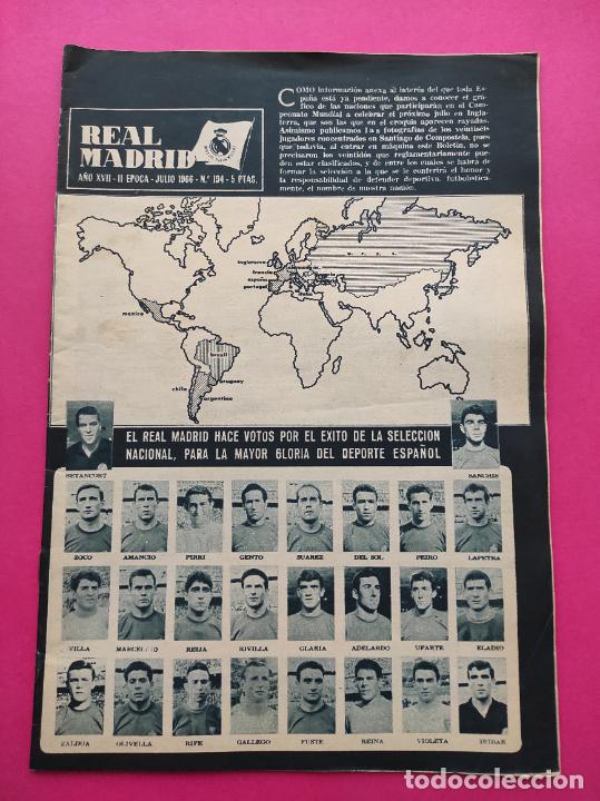 Coleccionismo deportivo: BOLETIN REVISTA OFICIAL REAL MADRID 1966 N&ordm; 194 MUNDIAL INGLATERRA 66 SELECCION ESPA&Ntilde;OLA - PE&Ntilde;AROL