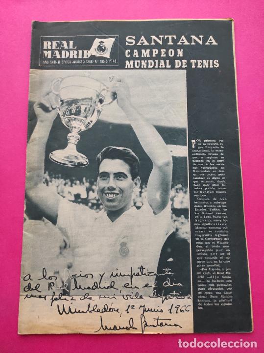 Collezionismo sportivo: BOLETIN REVISTA OFICIAL REAL MADRID 1966 N&ordm; 195 MANOLO SANTANA CAMPEON WIMBLEDO - AFICIONADOS GROSSO
