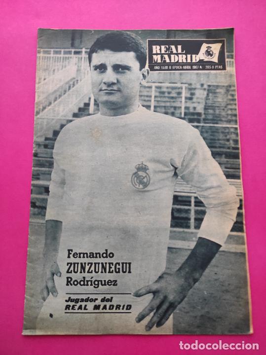 Collezionismo sportivo: BOLETIN REVISTA OFICIAL REAL MADRID 1967 N&ordm; 203 COPA EUROPA 66/67 INTER MILAN - ZUNZUNEGUI