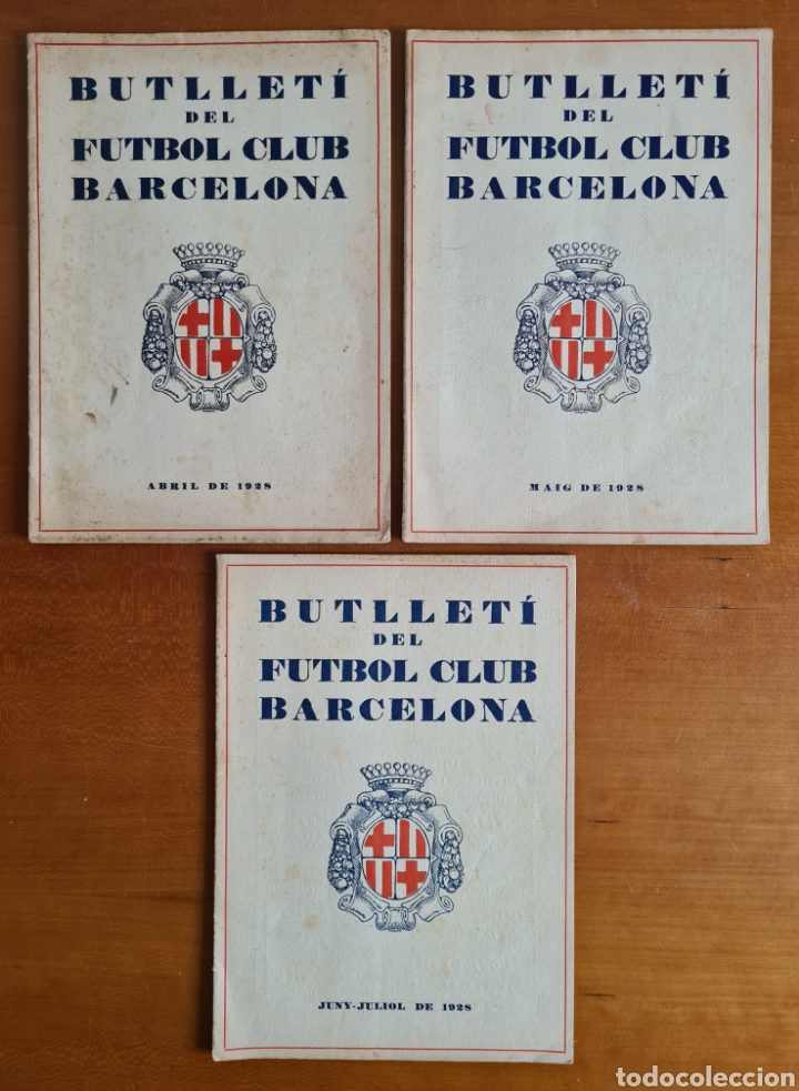Sports collectibles: Butllet&iacute; FC Barcelona 1928 n&uacute;m. 1, 2, 3 Estadi Les Corts F&uacute;tbol Bar&ccedil;a Campi&oacute; Espa&ntilde;a Catalunya Fotos