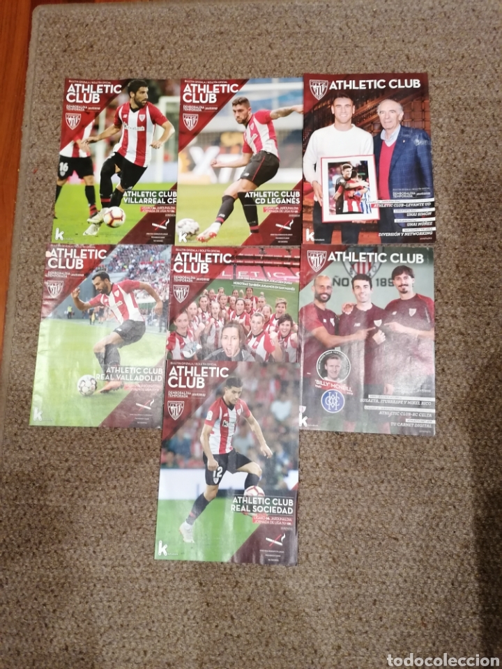 Coleccionismo deportivo: Athletic Club Bilbao Bolet&iacute;n Oficial Temporada 2018 2019 Lote De Siete Ejemplares.