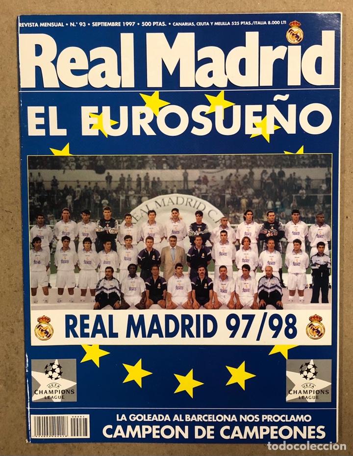 Collezionismo sportivo: REVISTA OFICIAL REAL MADRID N&deg; 93 (1997). POSTER PLANTILLA TEMPORADA 97/98, AITOR KARANKA