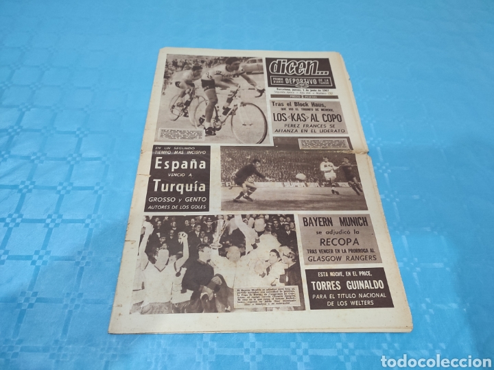 Sports collectibles: DICEN N&deg; 722. 01/06/1967. BAYERN MUNICH GLASGOW RANGERS FINAL RECOPA.