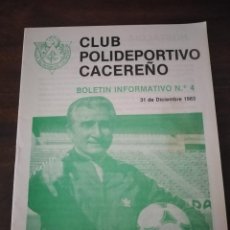 Coleccionismo deportivo: CLUB POLIDEPORTIVO CACEREÑO. BOLETÍN INFORMATIVO NÚMERO 4.. Lote 316256158