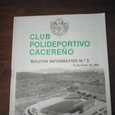 Coleccionismo deportivo: CLUB POLIDEPORTIVO CACEREÑO. BOLETÍN INFORMATIVO NÚMERO 5.. Lote 316256503