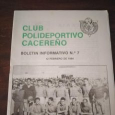 Coleccionismo deportivo: CLUB POLIDEPORTIVO CACEREÑO. BOLETÍN INFORMATIVO NÚMERO 7.. Lote 316257253