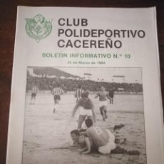 Coleccionismo deportivo: CLUB POLIDEPORTIVO CACEREÑO. BOLETÍN INFORMATIVO NÚMERO 10.. Lote 316257993