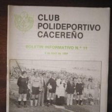 Coleccionismo deportivo: CLUB POLIDEPORTIVO CACEREÑO. BOLETÍN INFORMATIVO NÚMERO 11.. Lote 316258458