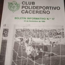 Coleccionismo deportivo: CLUB POLIDEPORTIVO CACEREÑO. BOLETÍN INFORMATIVO NÚMERO 17.. Lote 316260488
