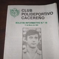 Coleccionismo deportivo: CLUB POLIDEPORTIVO CACEREÑO. BOLETÍN INFORMATIVO NÚMERO 19.. Lote 316261348