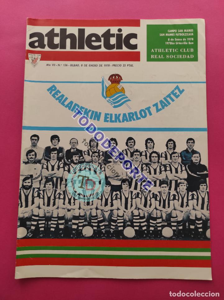 Coleccionismo deportivo: REVISTA OFICIAL ATHLETIC CLUB BILBAO N&ordm; 136 1978 LIGA 77/78 REAL SOCIEDAD UD SALAMANCA - VILLAR