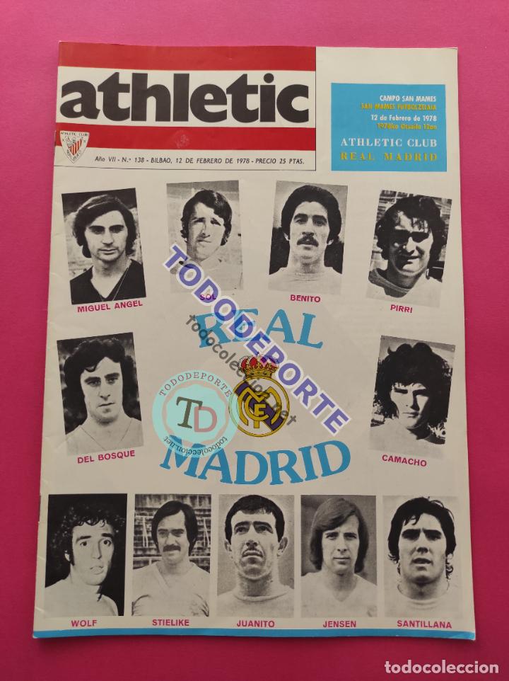 Coleccionismo deportivo: REVISTA OFICIAL ATHLETIC CLUB BILBAO N&ordm; 138 1978 LIGA 77/78 REAL MADRID MOLOWNY - CHURRUCA