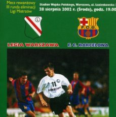 Coleccionismo deportivo: PROGRAMA LEGIA - F.C. BARCELONA