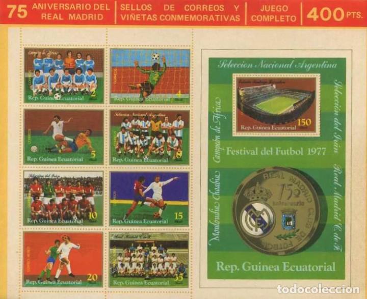 Coleccionismo deportivo: SELLOS 75 ANIVERSARIO DEL REAL MADRID. FESTIVAL DEL FUTBOL 1977. SELLORM-01 ,10