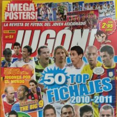 Coleccionismo deportivo: REVISTA JUGON Nº 51 - PANINI 50 TOP FICHAJES 2010 2011 POSTER MAGIC BARÇA MOURINHO BOYS REAL MADRID