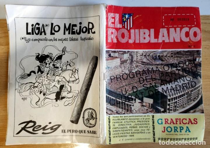 Collezionismo sportivo: PROGRAMA FUTBOL PARTIDO ATLETICO DE MADRID U.D. SALAMANCA N&ordm; 2023 TEMPORADA 1983-84