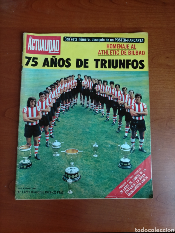 Sports collectibles: Revista Actualidad 1973 HOMENAJE AL ATHLETIC CLUB 75 A&Ntilde;OS DE TRIUNFOS (SIN POSTER)