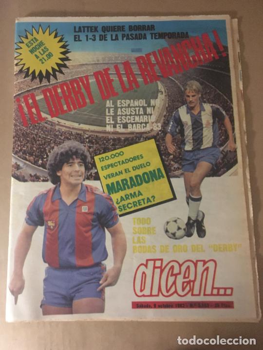 Coleccionismo deportivo: diario dicen n&ordm; 5553 maradona lauridsen barcelona 9 octubre 1982