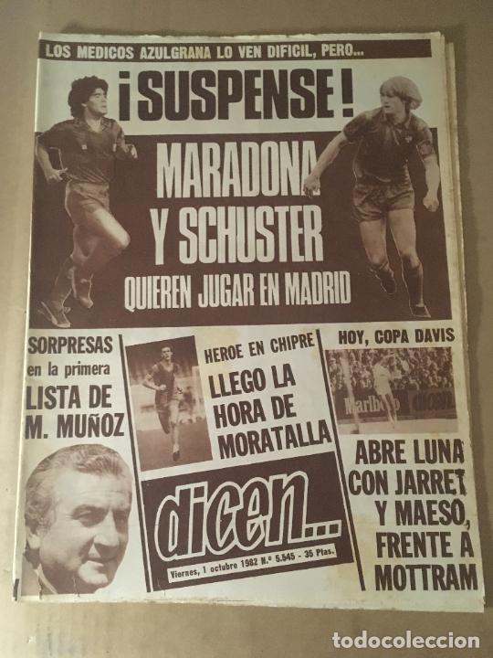 Coleccionismo deportivo: diario dicen n&ordm; 5545 maradona schuster barcelona 1 octubre 1982