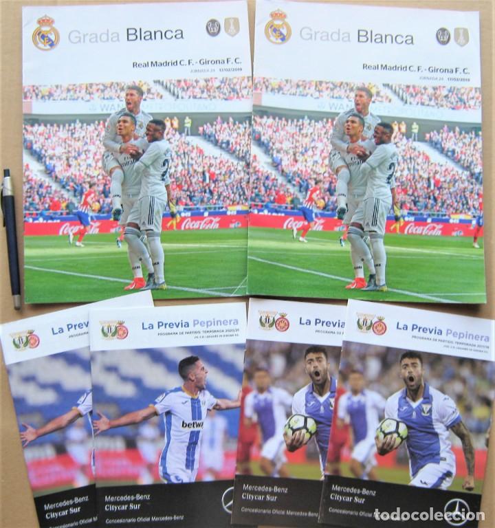 Sports collectibles: LOTE 6 PROGRAMA GIRONA FC Vs REAL MADRID Y CD. LEGANES DIFE. REVISTA GRADA BLANCA MAGAZINE L62R